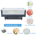 glass deep freezer for meat and deli display